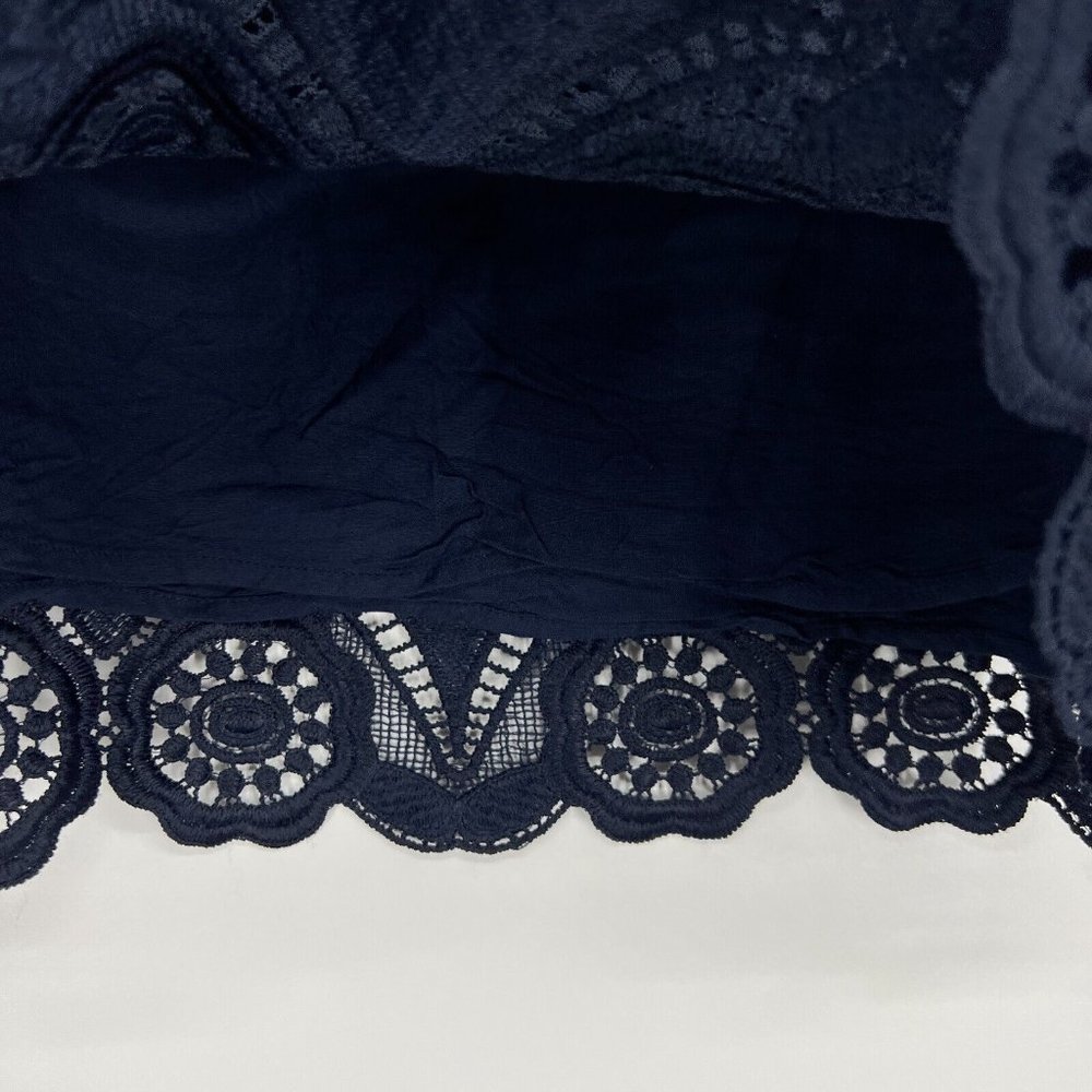 Abercrombie & Fitch Skirt Navy Blue Embroidered Crochet Mini - Picture 5 of 10